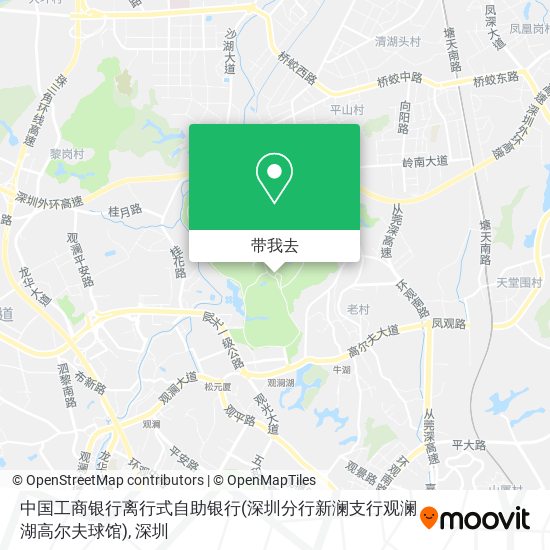 中国工商银行离行式自助银行(深圳分行新澜支行观澜湖高尔夫球馆)地图