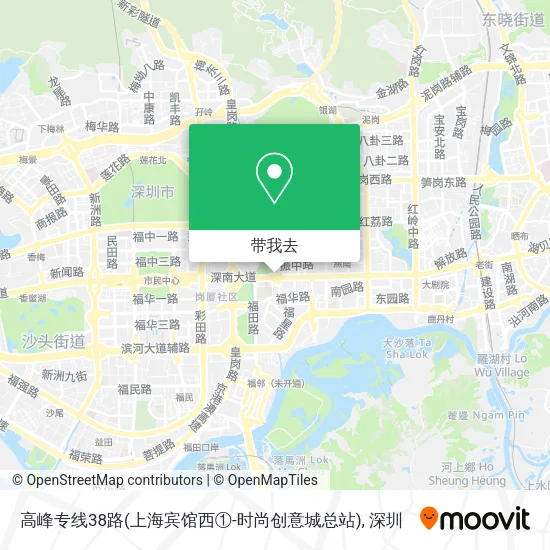 高峰专线38路(上海宾馆西①-时尚创意城总站)地图