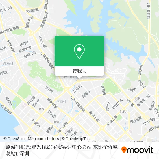 旅游1线(原:观光1线)(宝安客运中心总站-东部华侨城总站)地图