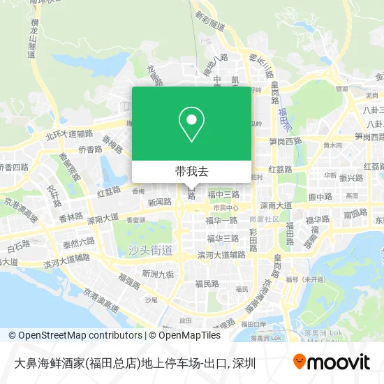 大鼻海鲜酒家(福田总店)地上停车场-出口地图
