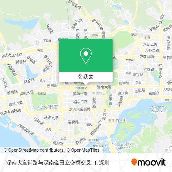 深南大道辅路与深南金田立交桥交叉口地图