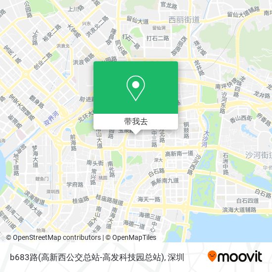 b683路(高新西公交总站-高发科技园总站)地图