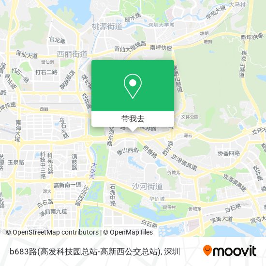 b683路(高发科技园总站-高新西公交总站)地图