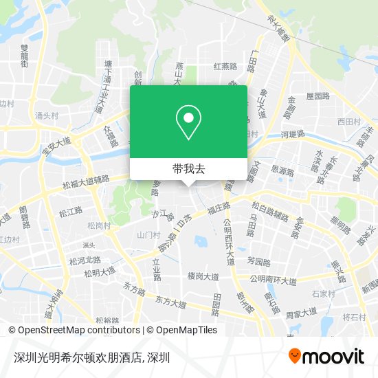 深圳光明希尔顿欢朋酒店地图