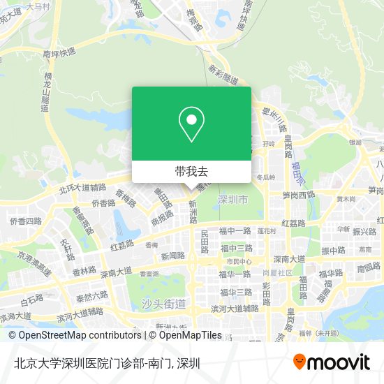 北京大学深圳医院门诊部-南门地图