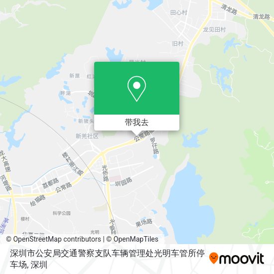 深圳市公安局交通警察支队车辆管理处光明车管所停车场地图