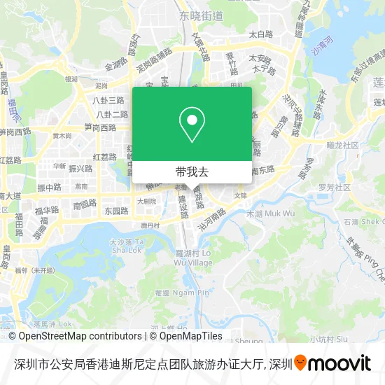 深圳市公安局香港迪斯尼定点团队旅游办证大厅地图