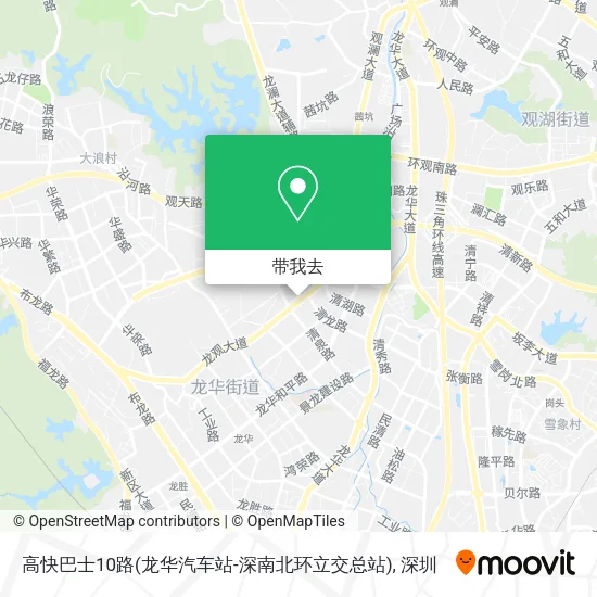 高快巴士10路(龙华汽车站-深南北环立交总站)地图