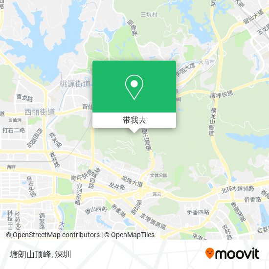 塘朗山顶峰地图