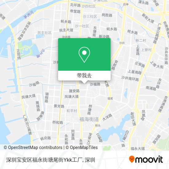 深圳宝安区福永街塘尾街Ykk工厂地图