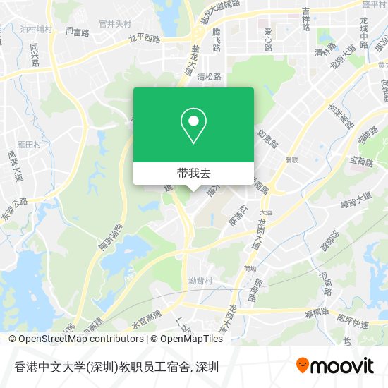香港中文大学(深圳)教职员工宿舍地图