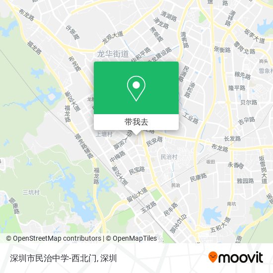 深圳市民治中学-西北门地图