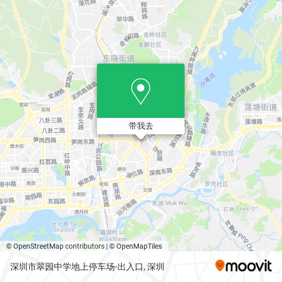 深圳市翠园中学地上停车场-出入口地图