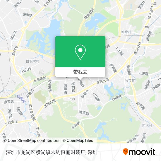深圳市龙岗区横岗镇六约恒丽时装厂地图