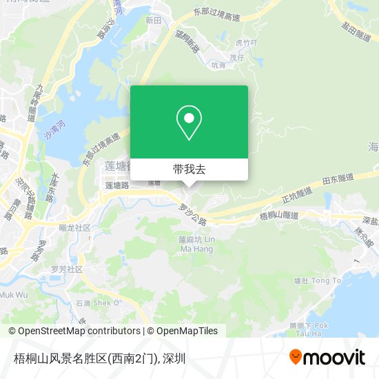 梧桐山风景名胜区(西南2门)地图