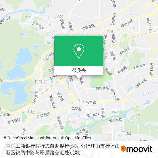 中国工商银行离行式自助银行(深圳分行坪山支行坪山新区锦绣中路与翠景路交汇处)地图