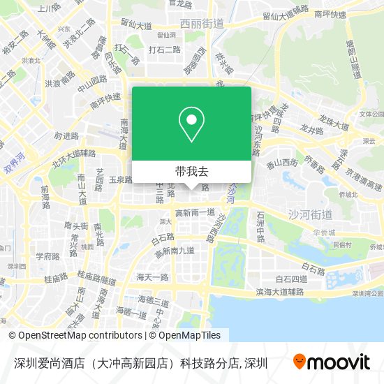 深圳爱尚酒店（大冲高新园店）科技路分店地图
