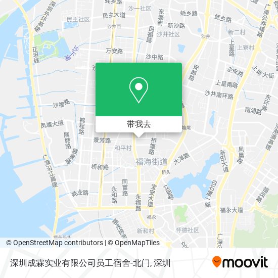 深圳成霖实业有限公司员工宿舍-北门地图