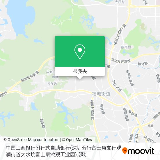 中国工商银行附行式自助银行(深圳分行富士康支行观澜街道大水坑富士康鸿观工业园)地图