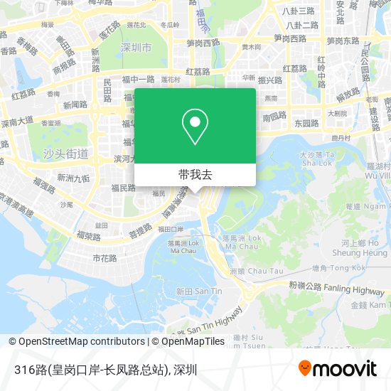 316路(皇岗口岸-长凤路总站)地图