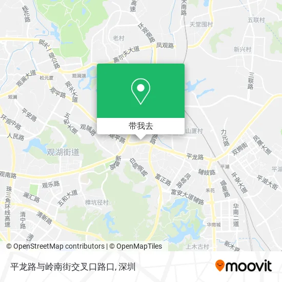 平龙路与岭南街交叉口路口地图