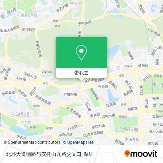 北环大道辅路与安托山九路交叉口地图