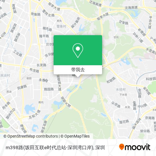 m398路(坂田互联e时代总站-深圳湾口岸)地图