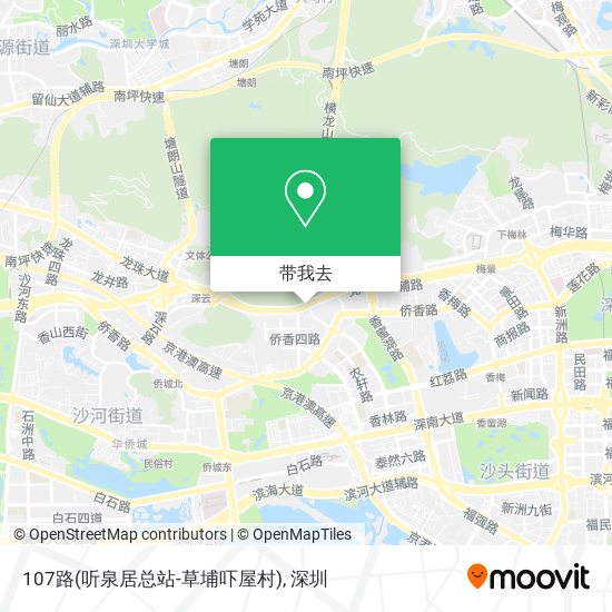 107路(听泉居总站-草埔吓屋村)地图