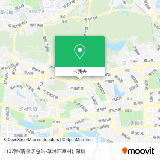107路(听泉居总站-草埔吓屋村)地图