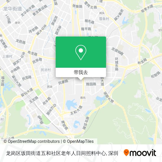 龙岗区坂田街道五和社区老年人日间照料中心地图