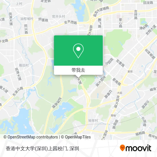 香港中文大学(深圳)上园校门地图