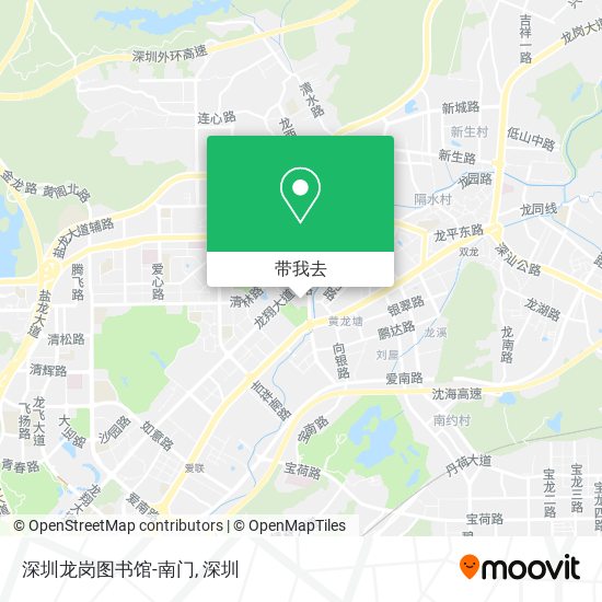 深圳龙岗图书馆-南门地图