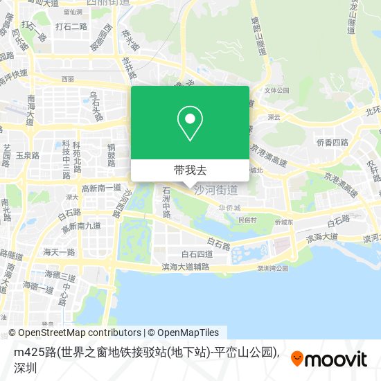 m425路(世界之窗地铁接驳站(地下站)-平峦山公园)地图