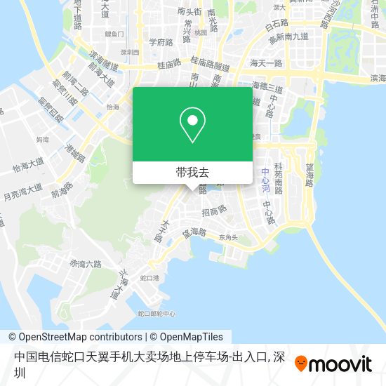中国电信蛇口天翼手机大卖场地上停车场-出入口地图