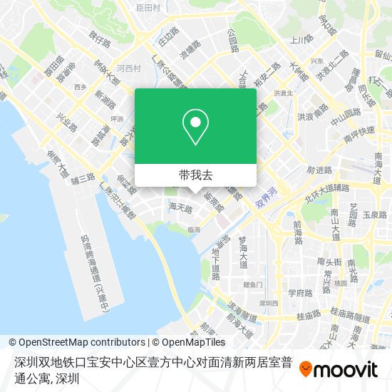 深圳双地铁口宝安中心区壹方中心对面清新两居室普通公寓地图