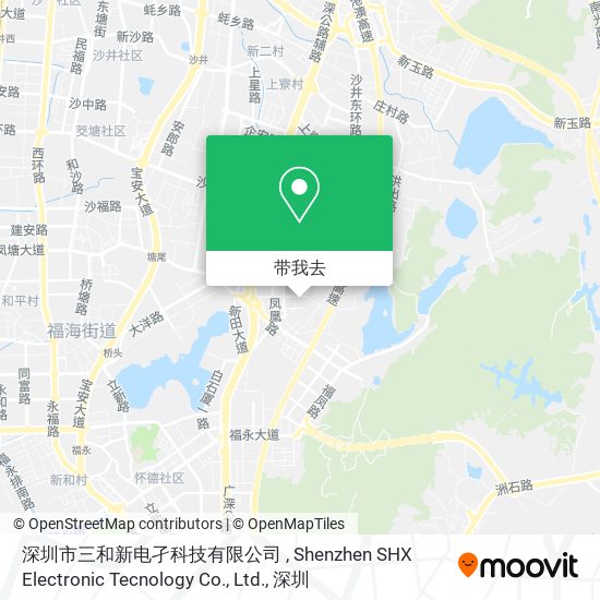 深圳市三和新电孑科技有限公司 , Shenzhen SHX Electronic Tecnology Co., Ltd.地图