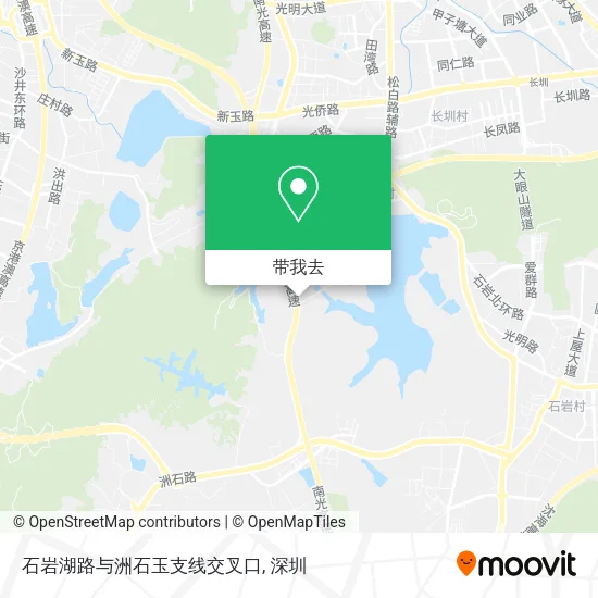 石岩湖路与洲石玉支线交叉口地图