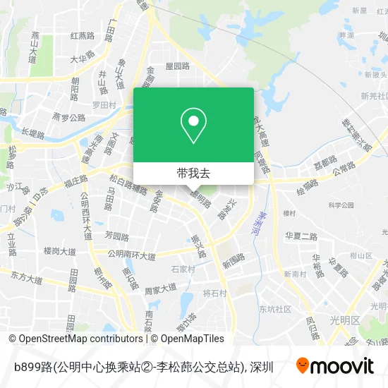 b899路(公明中心换乘站②-李松蓢公交总站)地图