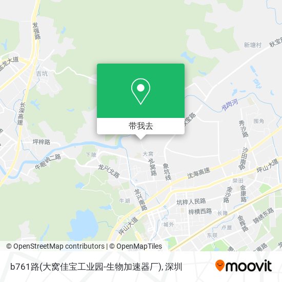b761路(大窝佳宝工业园-生物加速器厂)地图