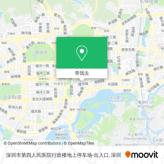 深圳市第四人民医院行政楼地上停车场-出入口地图