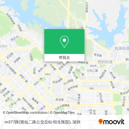 m377路(留仙二路公交总站-恒生医院)地图