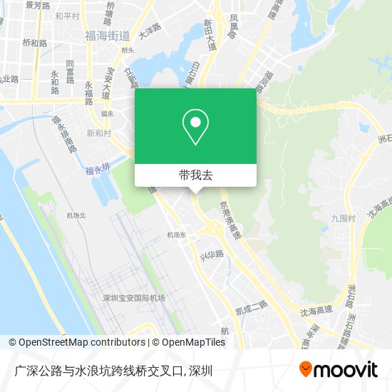 广深公路与水浪坑跨线桥交叉口地图