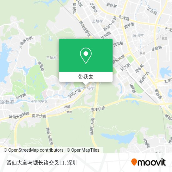 留仙大道与塘长路交叉口地图