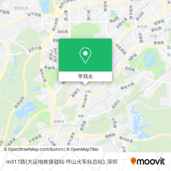 m317路(大运地铁接驳站-坪山火车站总站)地图