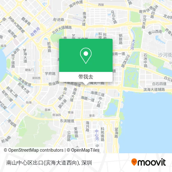 南山中心区出口(滨海大道西向)地图