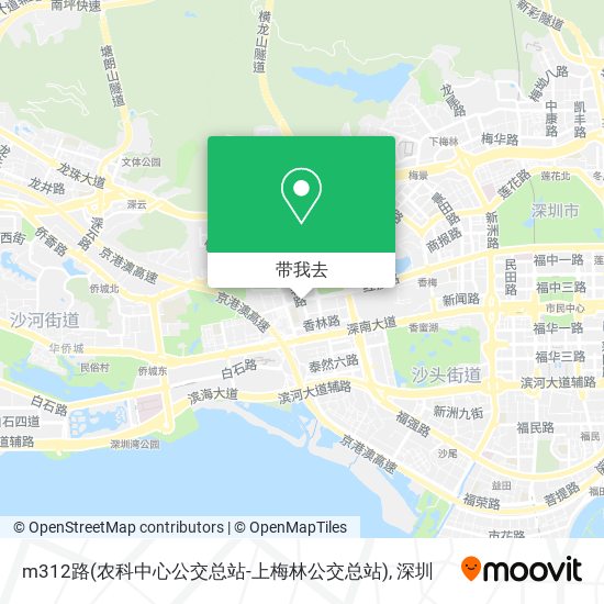 m312路(农科中心公交总站-上梅林公交总站)地图