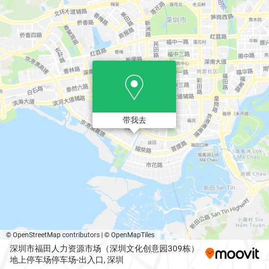深圳市福田人力资源市场（深圳文化创意园309栋）地上停车场停车场-出入口地图