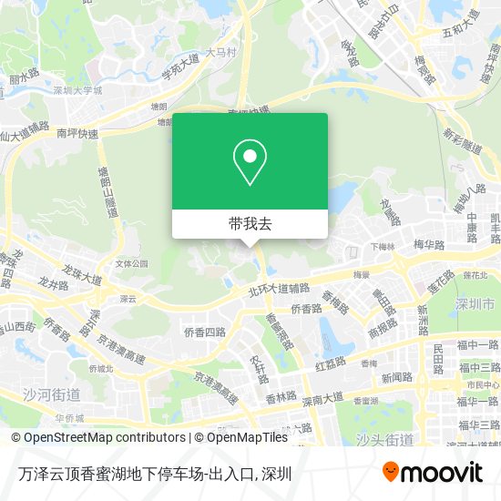 万泽云顶香蜜湖地下停车场-出入口地图