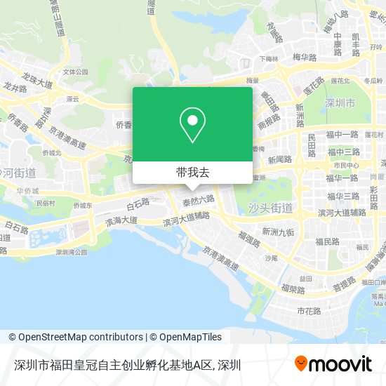 深圳市福田皇冠自主创业孵化基地A区地图