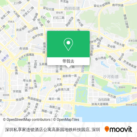 深圳私享家连锁酒店公寓高新园地铁科技园店地图